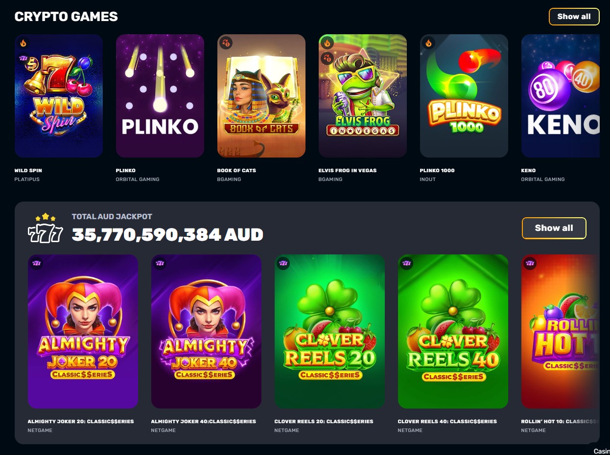 Rocketplay Crypto Games and Jackpots